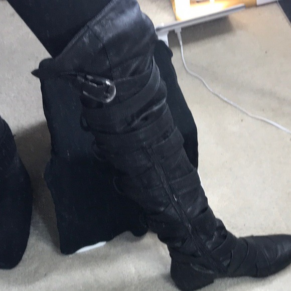 Black over knee fashion boot - Picture 1 of 8